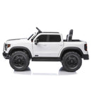 White 12V Remote-Controlled Ride-On Car with 4-Wheel Shock Absorption for Kids Aged 3-6
