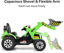 12V Electric Excavator Toy for Kids - Battery Operated Construction Vehicle