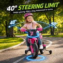 12V Pink Electric Dirt Bike for Kids with Training Wheels