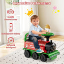 Green 6V Electric Ride-On Train with Carriage for Kids - 2 Seater, 1.6 MPH