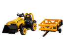 6V Construction Tractor Ride-On with Trailer and Functional Loader