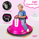 Pink 12V Electric Bumper Car for Toddlers with 360° Spin Feature