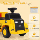 Costzon 6V Caterpillar Ride-On Dump Truck with Functional Dump Bed, Horn, and LED Lights