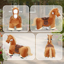 Musical 6V Ride-On Horse with Foot Pedal, Washable Cover, Suitable for Ages 1.5 to 5