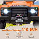 12V Remote Control Orange Land Rover Defender 110 SVX Ride-On for Kids