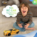 Remote Control Transforming Robot Car Toy for Boys Aged 8-13 - Yellow