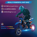 High-Speed 24V Electric Dirt Bike for Kids with Leather Seat