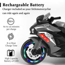 Grey 12V Electric Motorcycle for Kids with USB MP3 – Perfect Gift for 3-4 Year Olds
