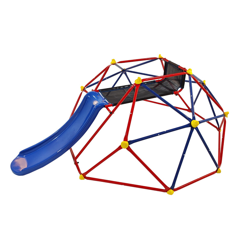 6ft Dome Climber with 1.2m Slide and Blue Climbing Stones for Ages 3+