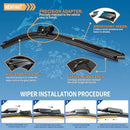 22" Windshield Wiper Set for VW Volkswagen Beetle 2011-2019