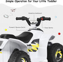 6V Electric Quad ATV for Kids with Forward/Reverse Function - White