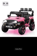 Kids Electric Ride-On SUV with Remote Control - Pink/Green 46in, Bluetooth & USB Features