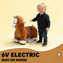 Children's Electric Ride-on Pony with Soft, Washable Cover, 6V Battery, 1.55 mph, 55 lbs