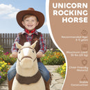Brown Plush Pony Ride-On Toy with Wheels for Toddlers