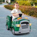 12V Green Fire Truck Ride-On Toy Car for Toddlers with Shovel and Wrench