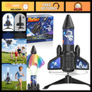 200FT Auto-Launch Rocket Toy with LED Parachute for Outdoor Fun