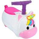 Kiddieland Unicorn Ride-On with Lights & Sounds - White-Pink-Rainbow