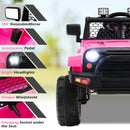 12V Pink Electric Ride-On Truck with Remote Control, Music, and Lights for Kids
