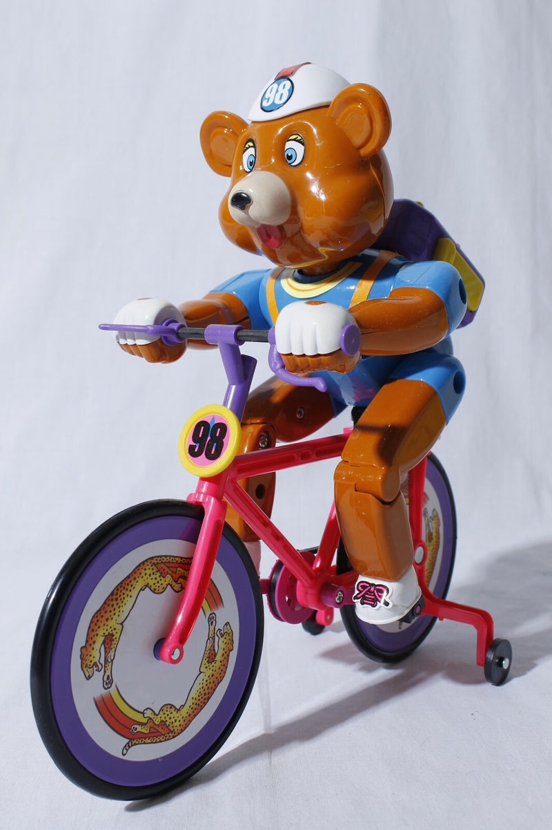 Battery Operated Bear Riding Mountain Bike Toy with Cheetah Wheels