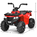 HoneyJoy 6V Electric Ride-On ATV for Kids with MP3 and LED Lights - Red