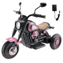 Pink 3-Wheel Electric Motorcycle Toy for Kids with Colorful Lights and Music