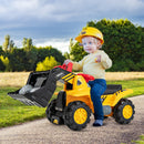 Ride-On Excavator for Kids with Realistic Sounds, Large Bucket, 3 Toy Stones, and Helmet