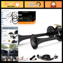 Powerful Dual Tone 12V Train Horns for Trucks and Cars with Button Activation