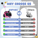 ANPABO 12V Pink 3-in-1 Electric Ride-On Car with Remote Control for Kids Ages 1.5-3