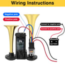150db Dual Trumpet Air Horn Kit with Compressor for Vehicles