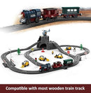 Electric Train Set for Wooden Tracks, 3-Piece Motorized Toy for Ages 3 and Up