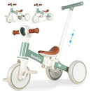 Bautia 5-in-1 Balance Bike Tricycle for Kids Aged 1-4 in Mint Green with No Parent Steering