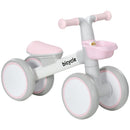 Pink No-Pedal Balance Bike for Toddlers Aged 1-3, with Adjustable Seat and Silent Wheels