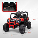 24V Dual Motor Red Ride-On Car for Kids with Remote Control and Spring Suspension