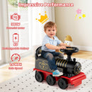 Battery-Powered Ride-On Train Toy with Under-Seat Storage and Carriage