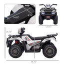 Electric Battery-Powered ATV Ride-On Car for Kids Ages 3-5 - White