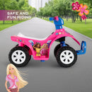 Barbie 6V Rechargeable Kids Ride-On ATV with Reverse Function