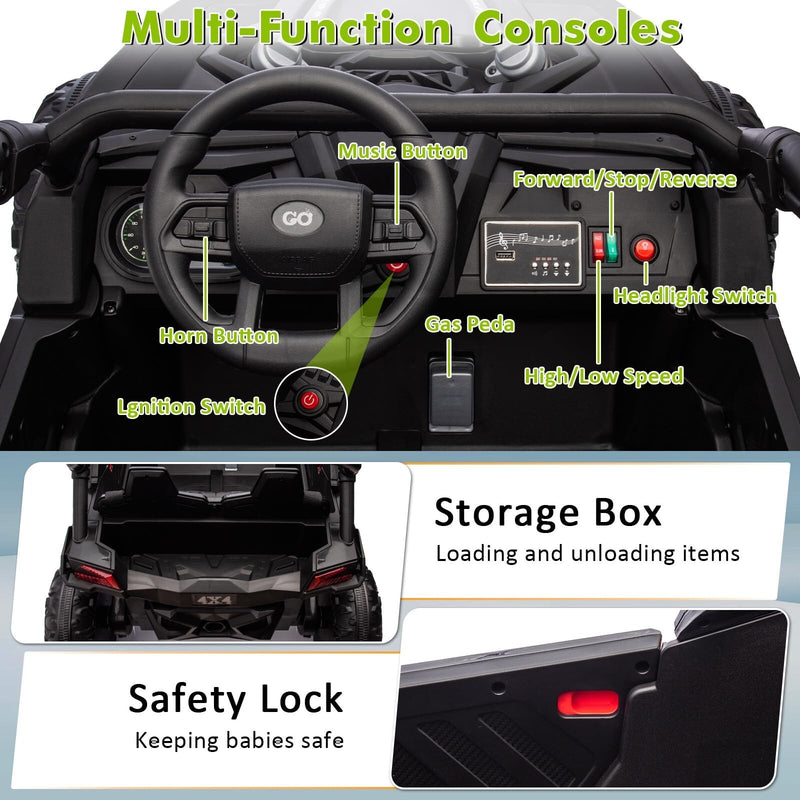 24V Electric 4WD Off-Road Ride-On UTV Quad Car for Kids