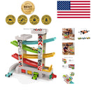 Toddler-Friendly Race Track Toy Set with 3-Car Garage for Ages 18 Months and Up