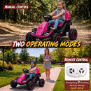 Pink Electric Battery-Powered Go-Kart Ride-On Toy ATV for Girls Ages 3-6