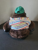 90s Magogo Macarena Animated Gorilla - Brown w Rainbow Shirt & Green Hat, Works