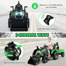 Versatile 12V Electric Ride-On Excavator and Bulldozer for Kids with Remote Control and Trailer