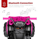 12V Pink Kids' Ride-On ATV Quad Car with Bluetooth Audio and LED Lights 3.7mph