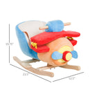 Children's Wooden Rocking Horse Plane Chair with Lullaby and Safety Belt