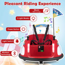Red Battery-Powered 12V Kids Bumper Car with 360° Spin & Remote Control for Ages 1.5-6