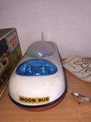 Interactive Space Moon Bus Rover with Lights - 9.5" Vintage Collectible from Hong Kong