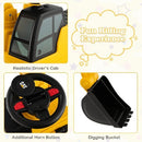 Caterpillar Licensed Kids Ride-On Excavator Digger with Rotating Arm