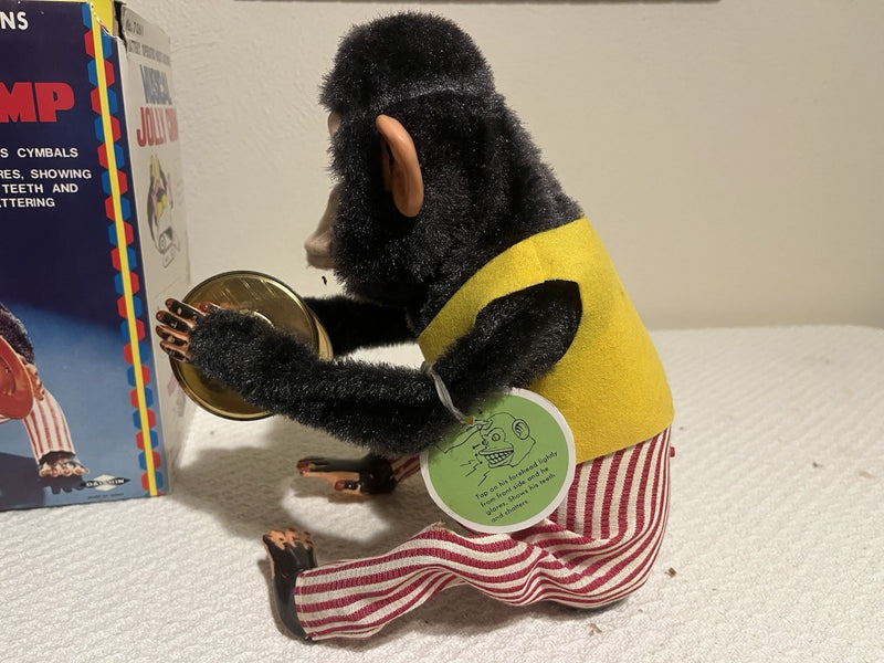 Vintage Working Musical Clapping Cymbal Monkey Toy with Original Box