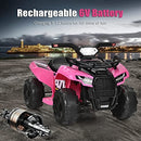 6V Battery-Powered Electric Kids ATV Quad with Storage