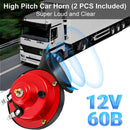 Set of 12V Waterproof Electric Snail Horns for Car, Truck, and Motorcycle