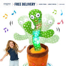 Interactive Dancing Cactus Plush Toy with Voice Repetition and 120 Songs